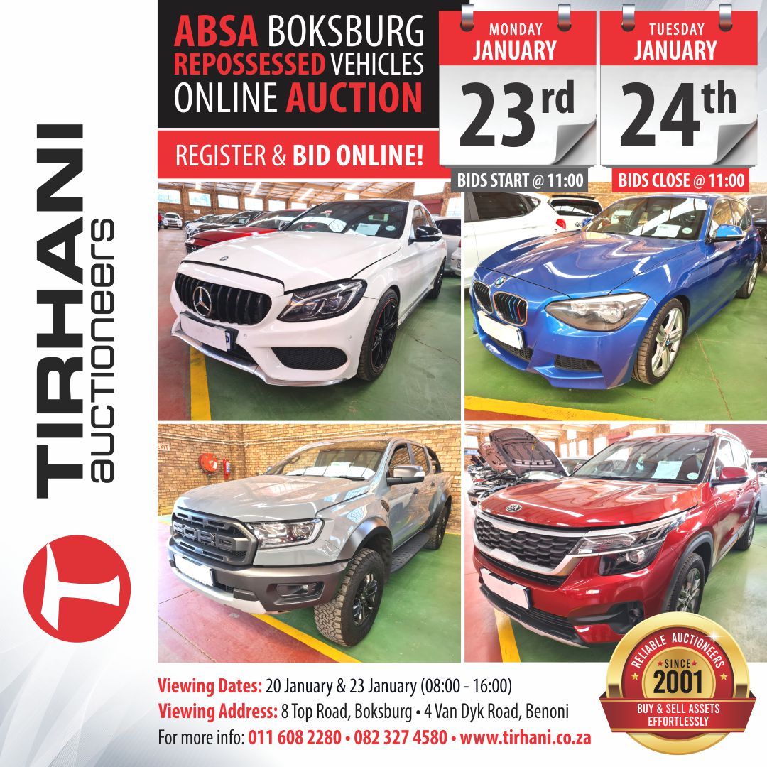 Tirhani Auctioneers on Twitter "Absa Repossessed Vehicles Online