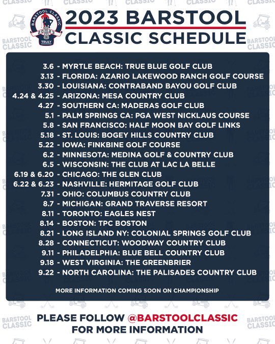 Riggs on Twitter "Barstool Classic registration opens in less than an