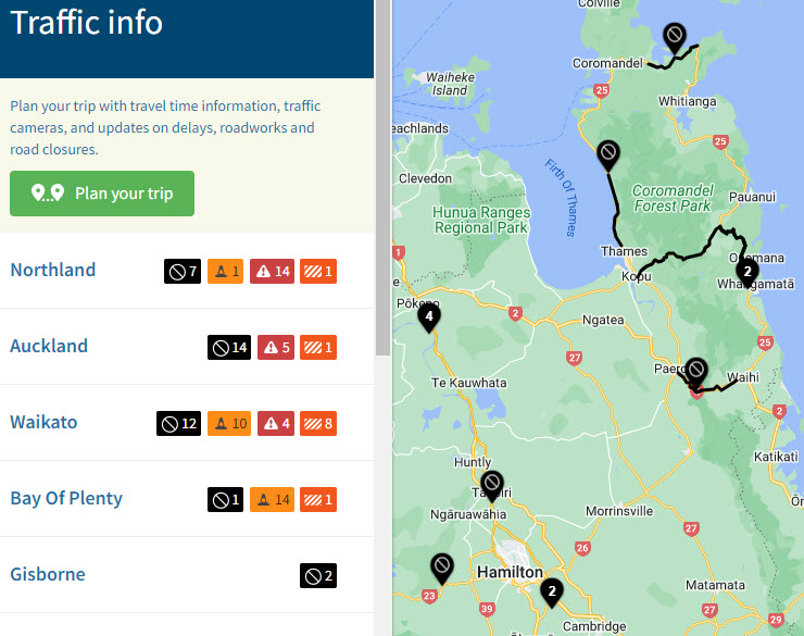 Waka Kotahi NZTA Waikato/BoP on Twitter "SEVERE WEATHER EVENT WAIKATO/BOP 1242AM Current