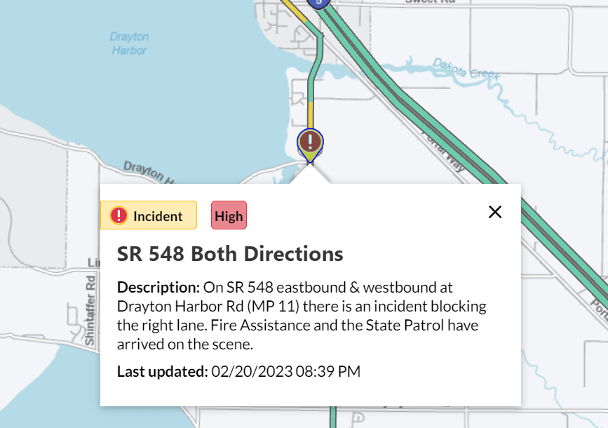 WSDOT North on Twitter "Due to a structure fire, both directions of SR