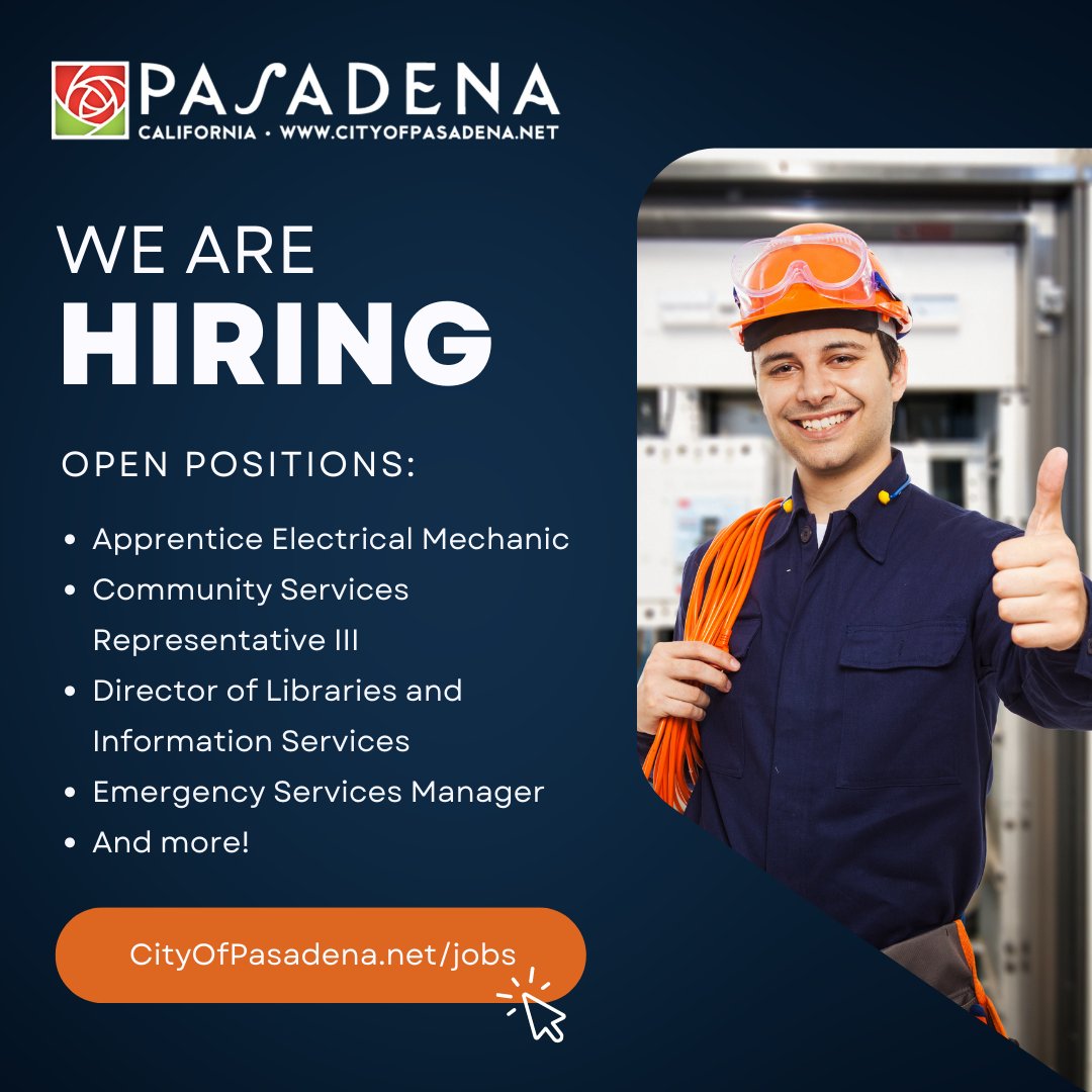 City of Pasadena on Twitter "We're currently recruiting for an
