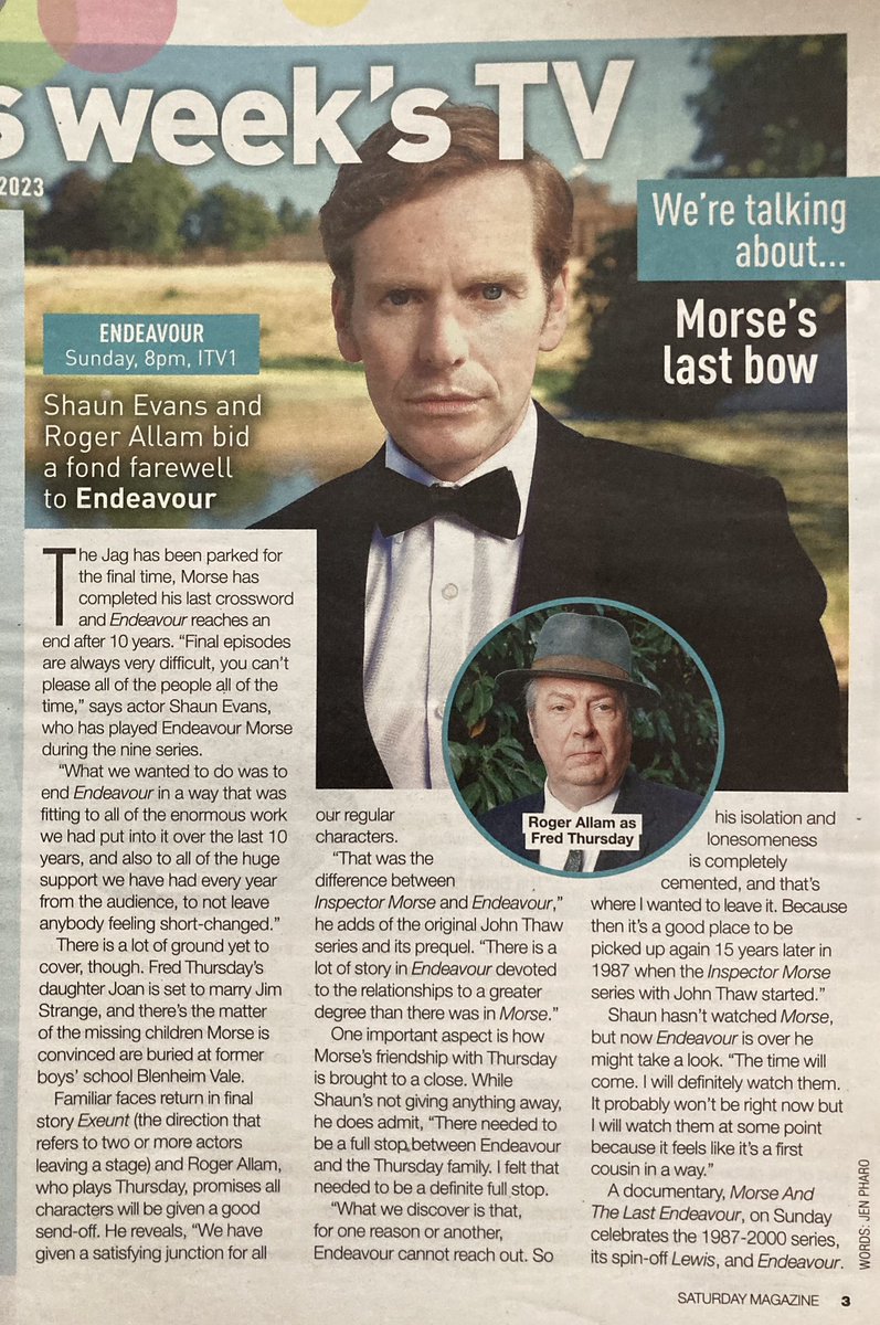 Shaun Evans Online on Twitter "Morning, I have article to share from