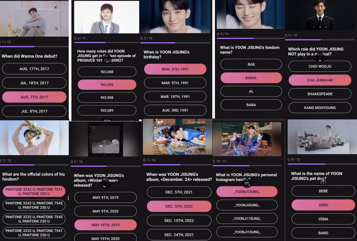 nid on Twitter "[YOON JISUNG] KPOP artist fan test"