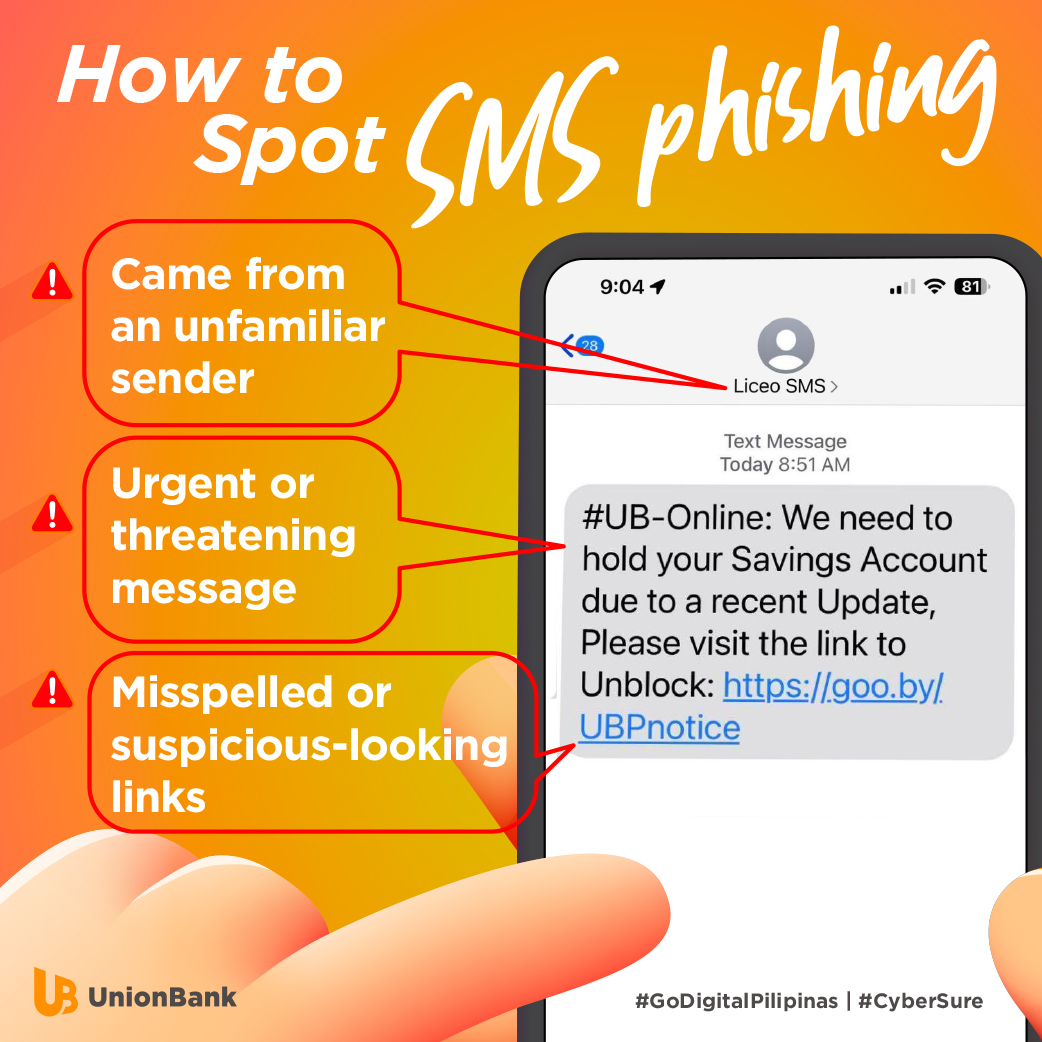 Union Bank of the Philippines on Twitter "SMS phishing is on the rise
