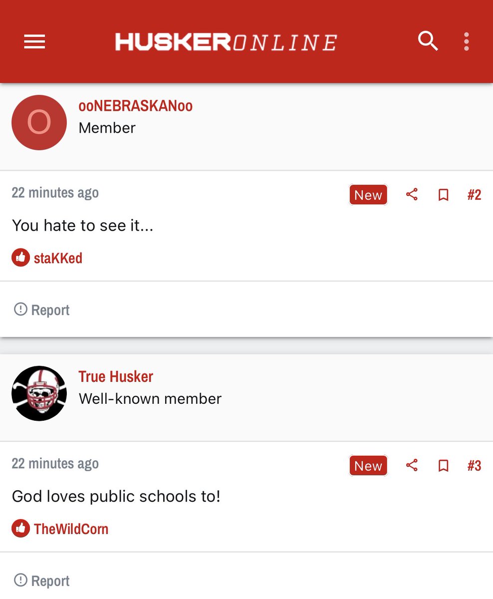 Message Board Geniuses on Twitter "Good day for Nebraska"