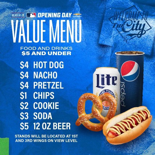 Wrigley Report on Twitter "Royals opening day food/drink prices. Care