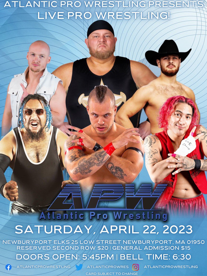 Atlantic Pro Wrestling on Twitter "‼️Ticket Update‼️ Saturday, April
