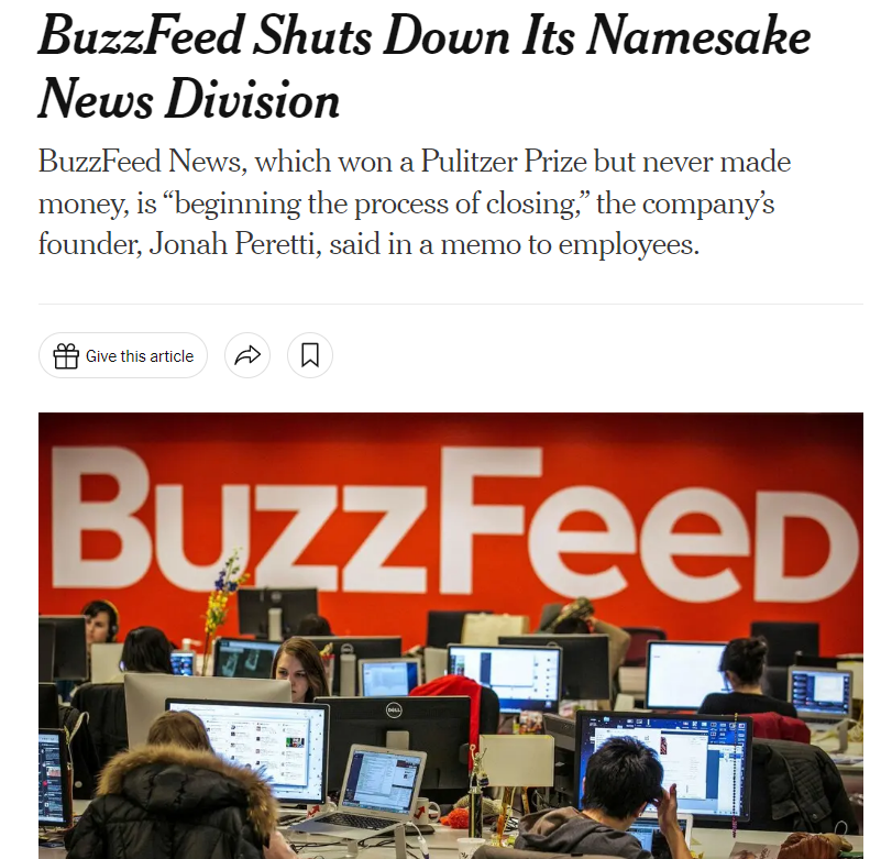 Juno Maxwell on Twitter "Looks like Buzzfeed is finally closing down