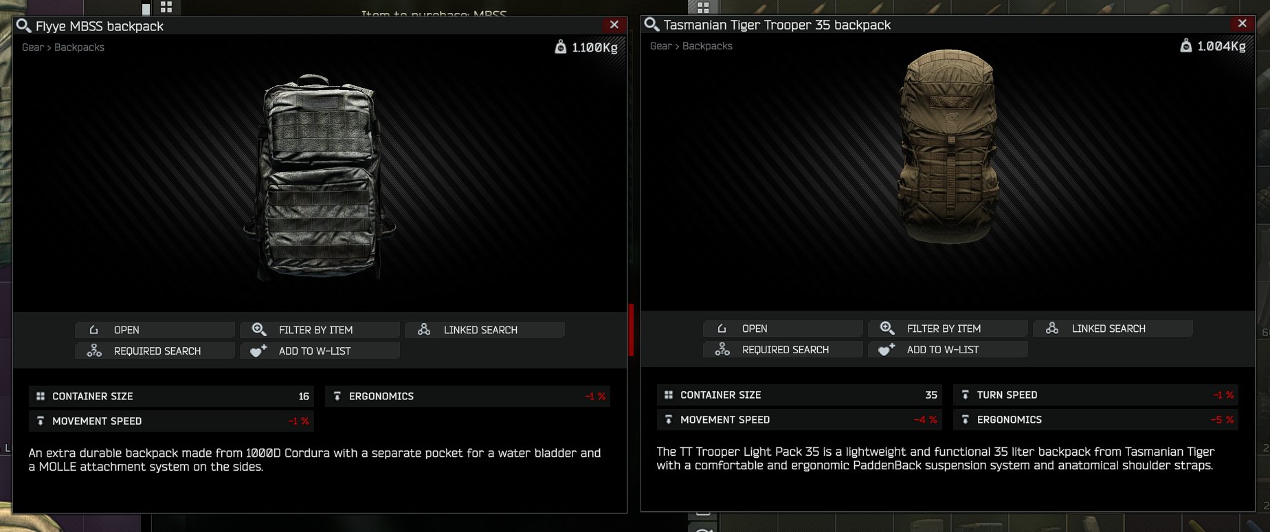 Tasmanian Tiger Backpack Tarkov Sale Prices