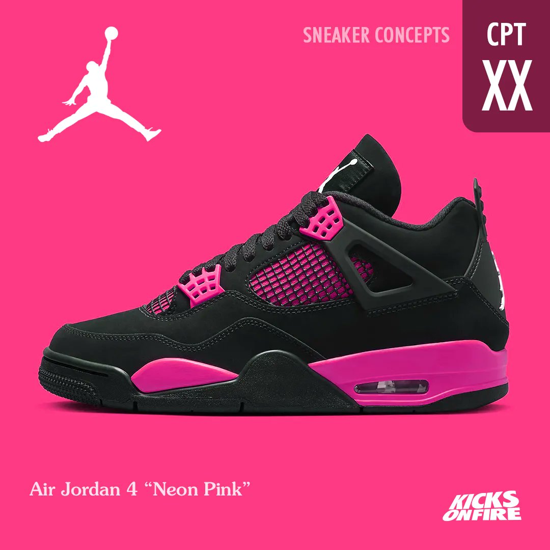 KicksOnFire on Twitter "SNEAKER CONCEPTS Air Jordan 4 “Neon Pink” 💕🦩
