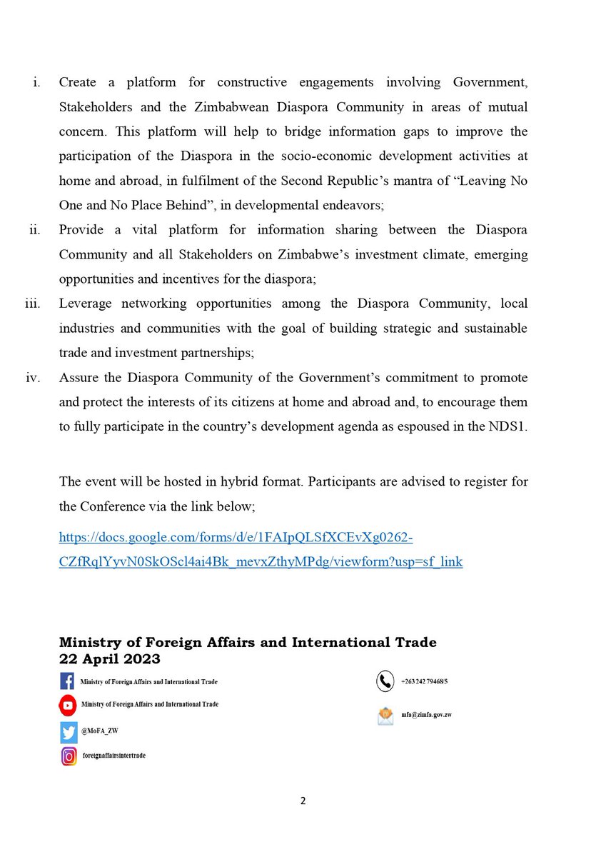 Africa Updates on Twitter "RT ZimbabweReview On 26 April 2023