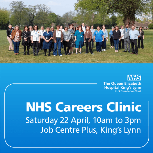 The QEH King's Lynn on Twitter "HAPPENING TODAY! NHS Careers Clinic