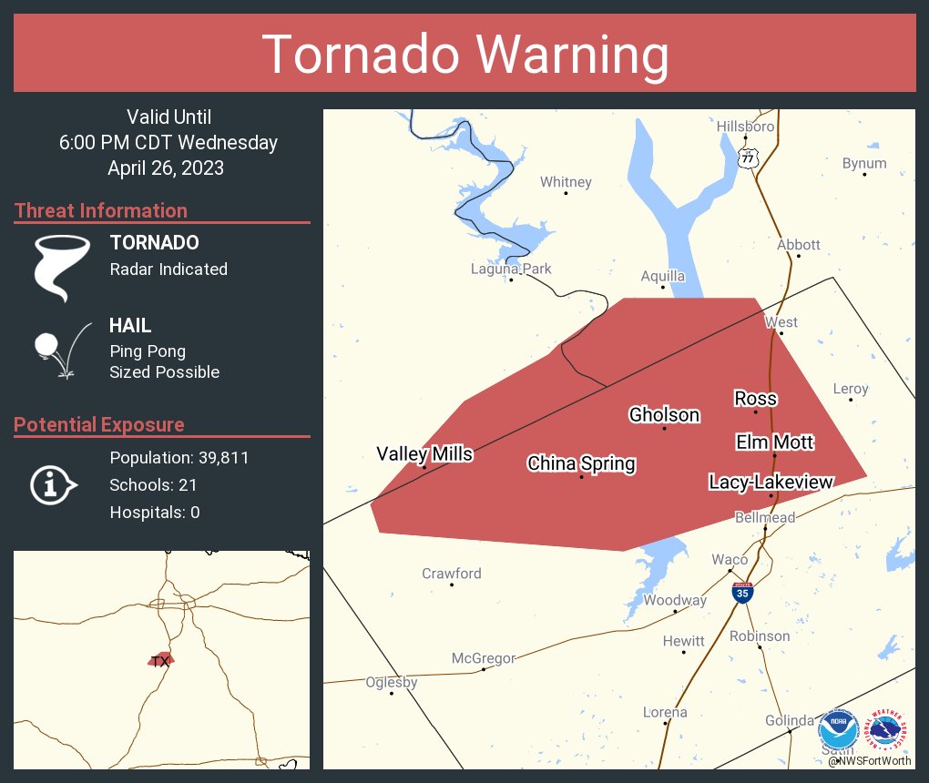 NWS Tornado on Twitter "Tornado Warning including LacyLakeview TX