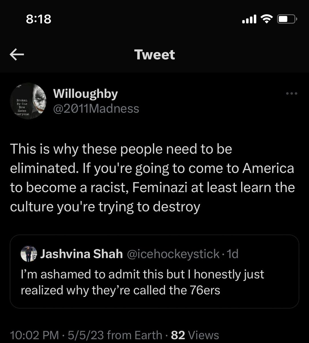 Jashvina Shah on Twitter "Can you do me a favor and report this person, who said I should be