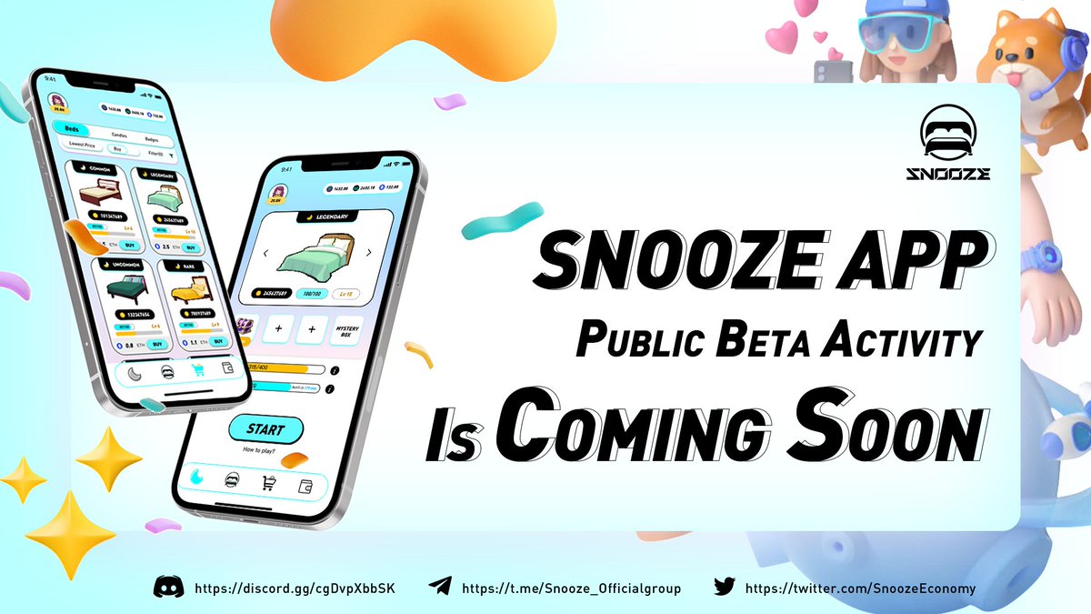 SNOOZE Sleep to Earn on Twitter "🔜Snooze APP Public Beta Activity on