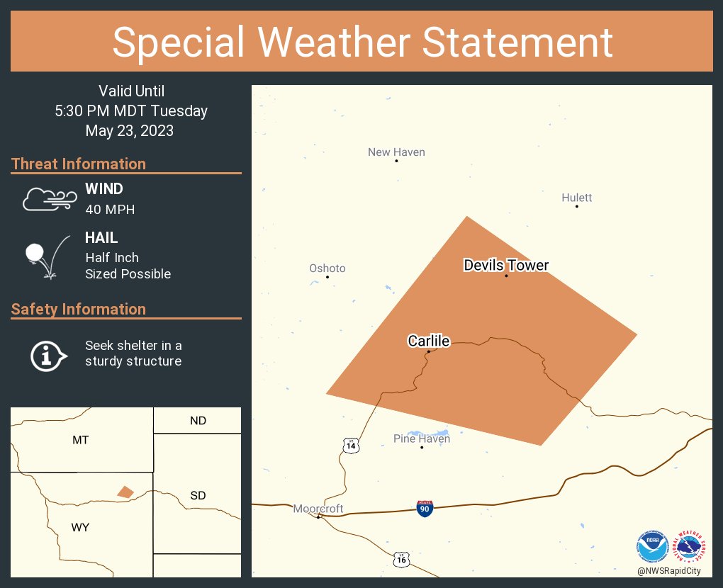 NWS Rapid City on Twitter "A special weather statement has been issued