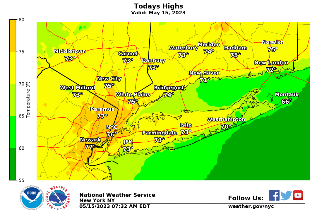 NWS New York NY on Twitter "High pressure over the region will provide