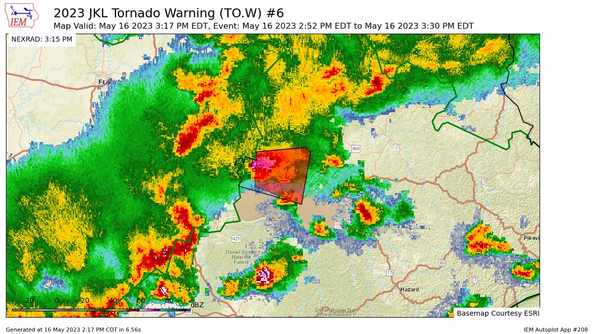 Eastern Kentucky Weather on Twitter "JKL continues Tornado Warning [tornado RADAR INDICATED