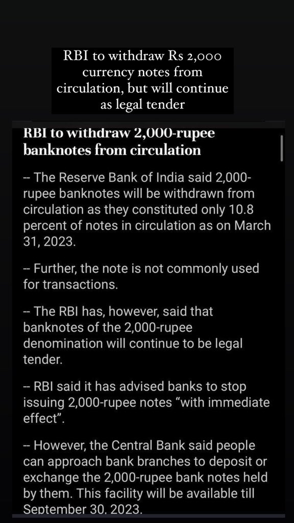 CS Divesh Goyal on Twitter "RBI to withdraw Rs 2,000 currency notes