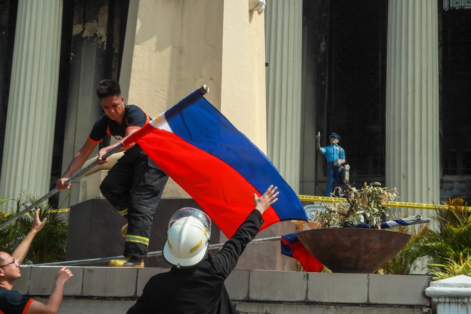 ABSCBN News on Twitter "LOOK Firefighters secure Philippine flags