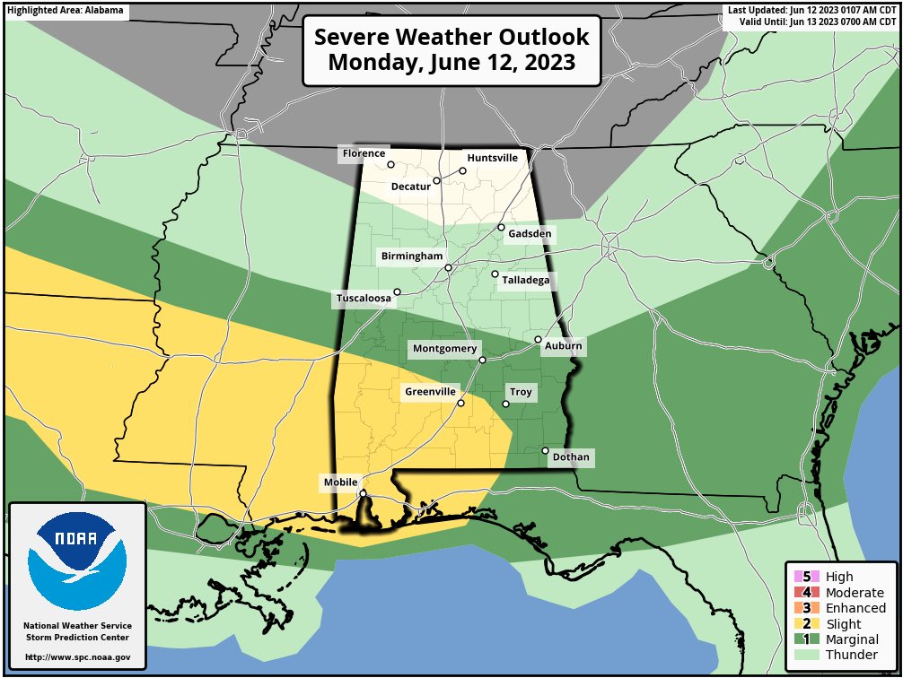 James Spann on Twitter "Unsettled weather is the story for Alabama through Thursday with