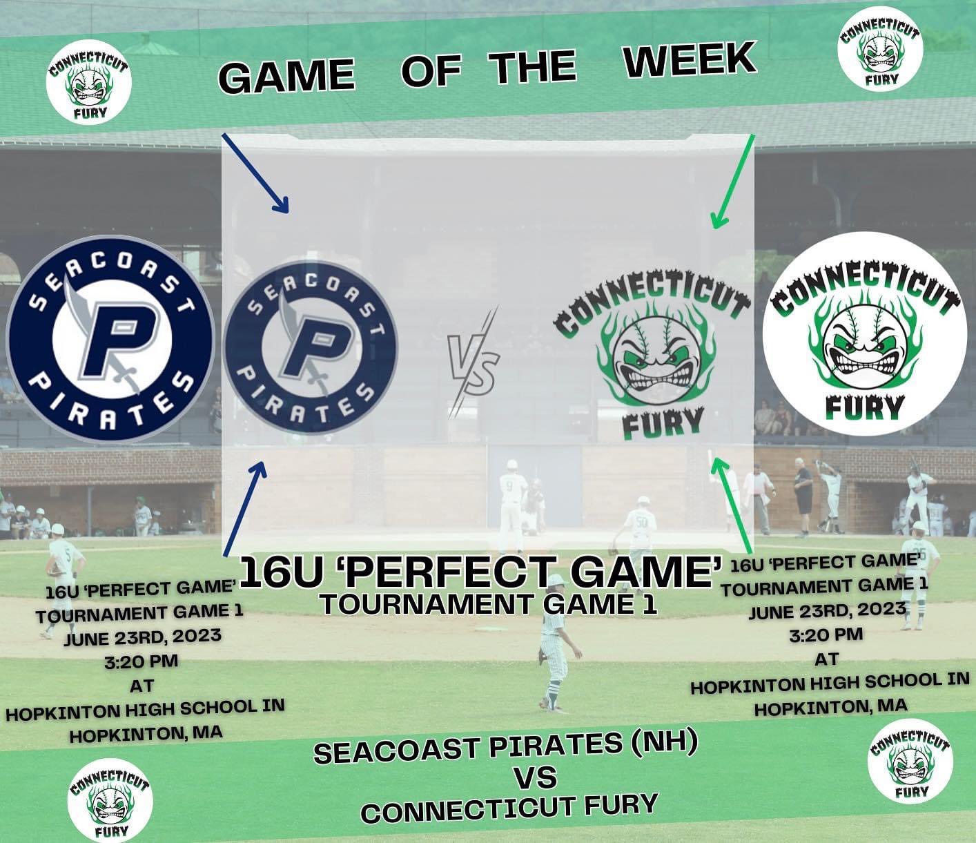 Connecticut Fury Baseball on Twitter "Game Of The Week! 16U Pool Play Game 1 of ‘Perfect Game