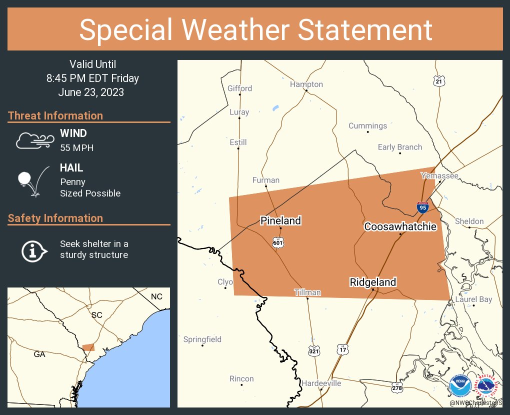 NWS Charleston, SC on Twitter "A special weather statement has been