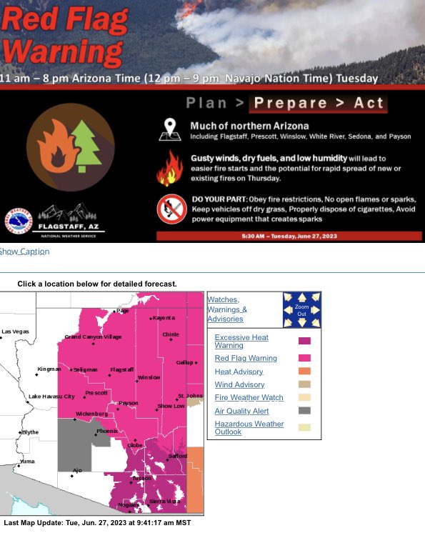 AZ State Forestry on Twitter "Another round of Red Flag Warnings today