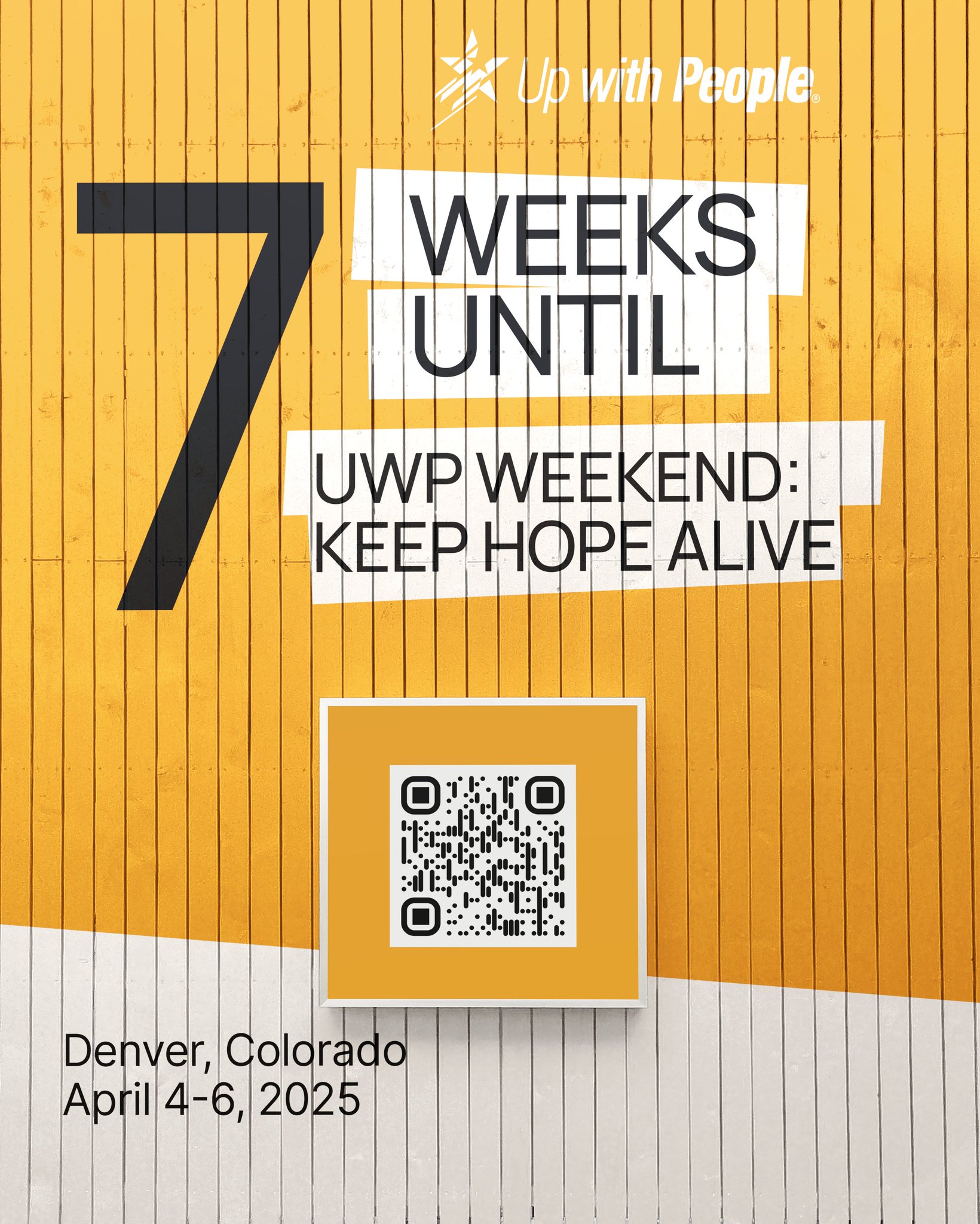 Up with People on X "🎟️ 7 Weeks to Go Get Your Tickets for UWP Weekend! Denver is calling! We're gearing up for an weekend—filled with music, great energy, and Up with People on X "🎟️ 7 Weeks to Go Get Your Tickets for UWP Weekend! Denver is calling! We're gearing up for an weekend—filled with music, great energy, and