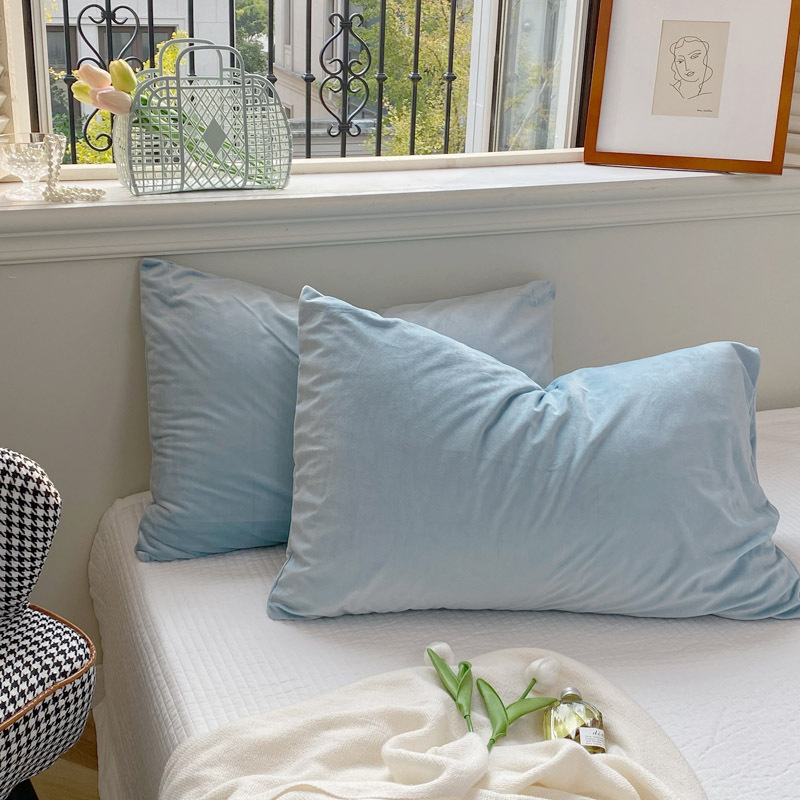 Buy A pair of nonprinted velvet pillowcases, single product