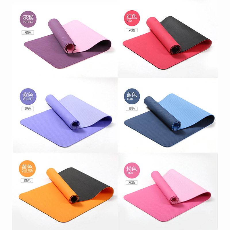 Buy Men's and women's same tpe yoga mat 6/8mm thickened and widened non