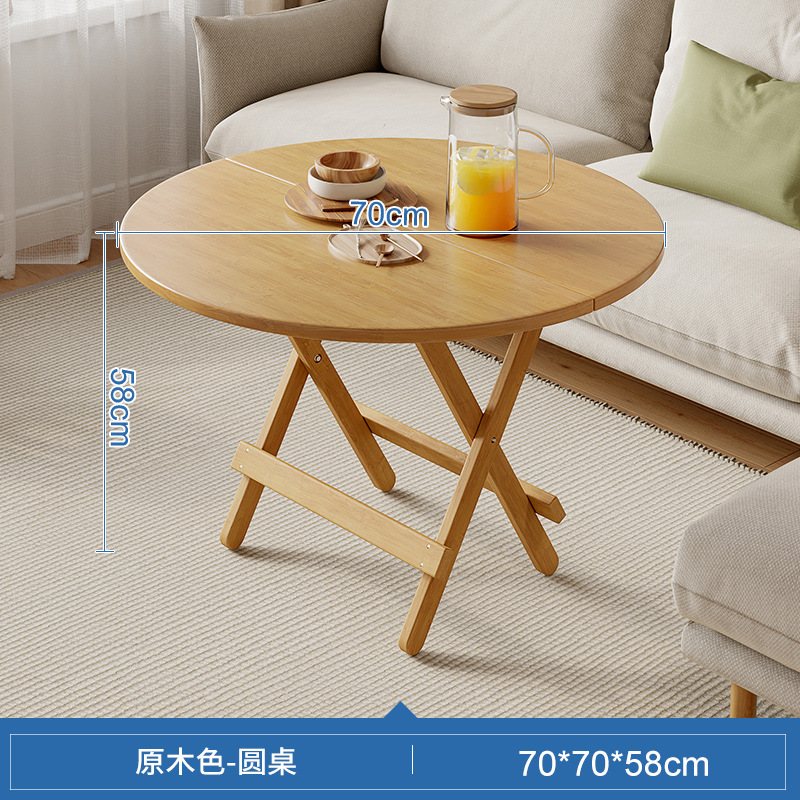 Buy Solid wood folding table round table dining table household small