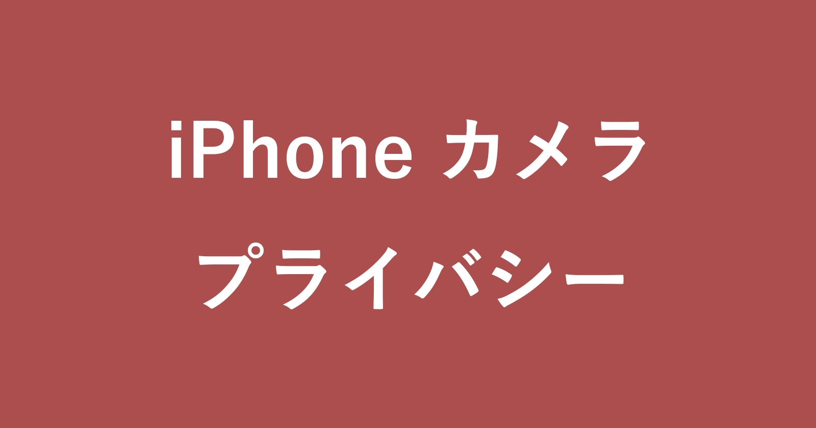 iPhone アプリのカメラ利用を許可する（オン/オフ） プライバシー PC設定のカルマ