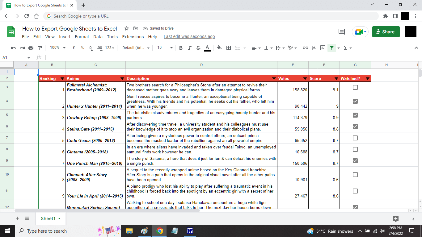 How to Export Google Sheets to Excel?
