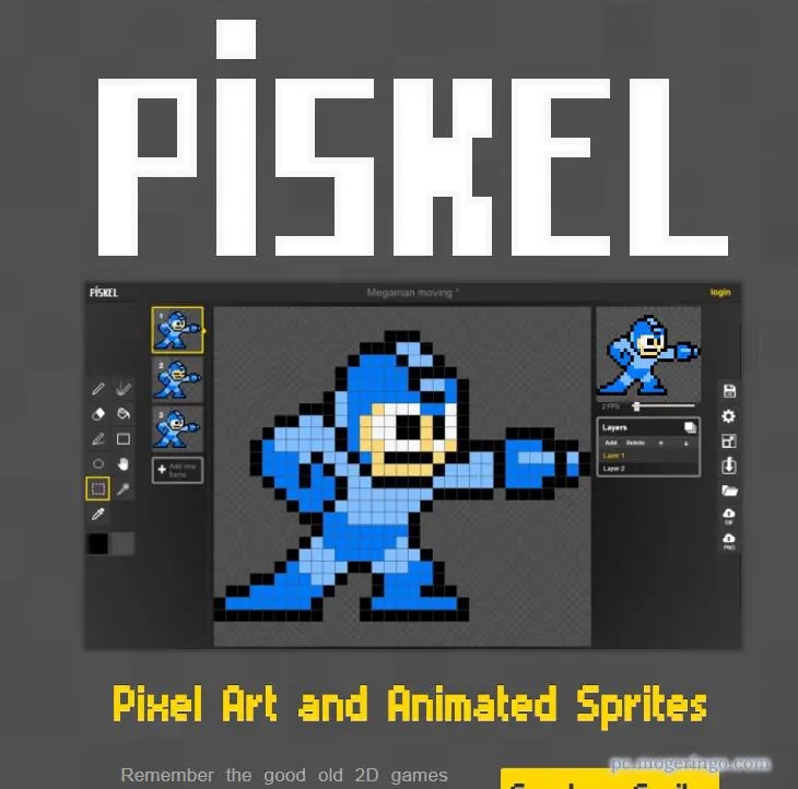 ドット絵なGIFアニメをWeb上で作成できるWebサービス 『Piskel』 PCあれこれ探索