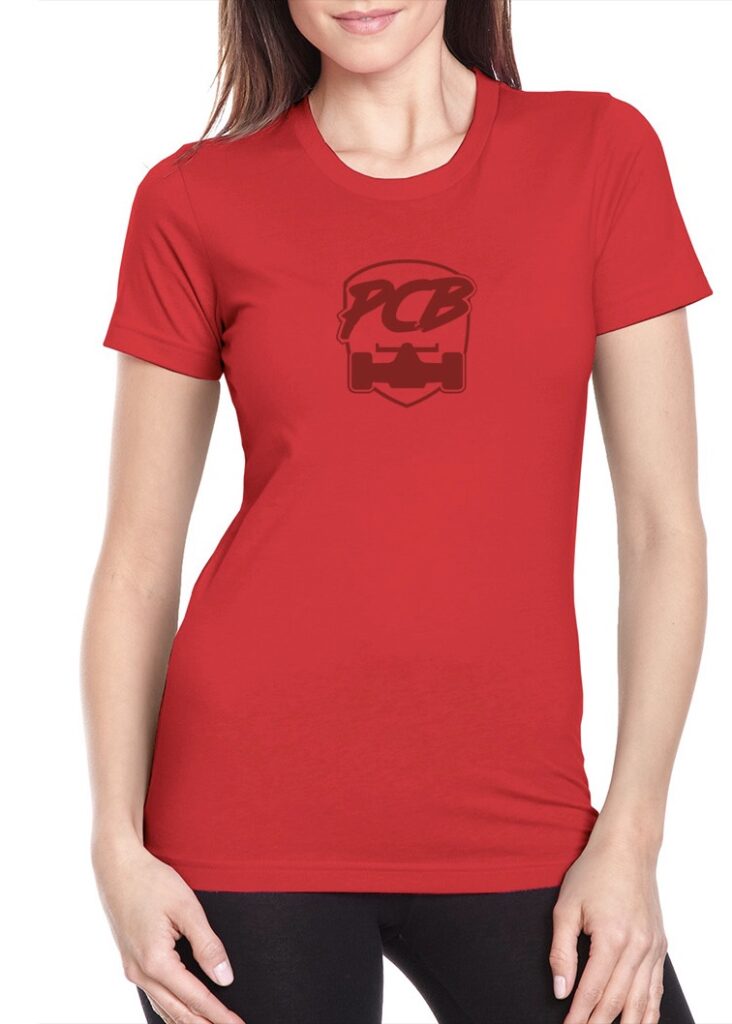 PCB Motorsport Ladies Shield Logo, Red TShirt