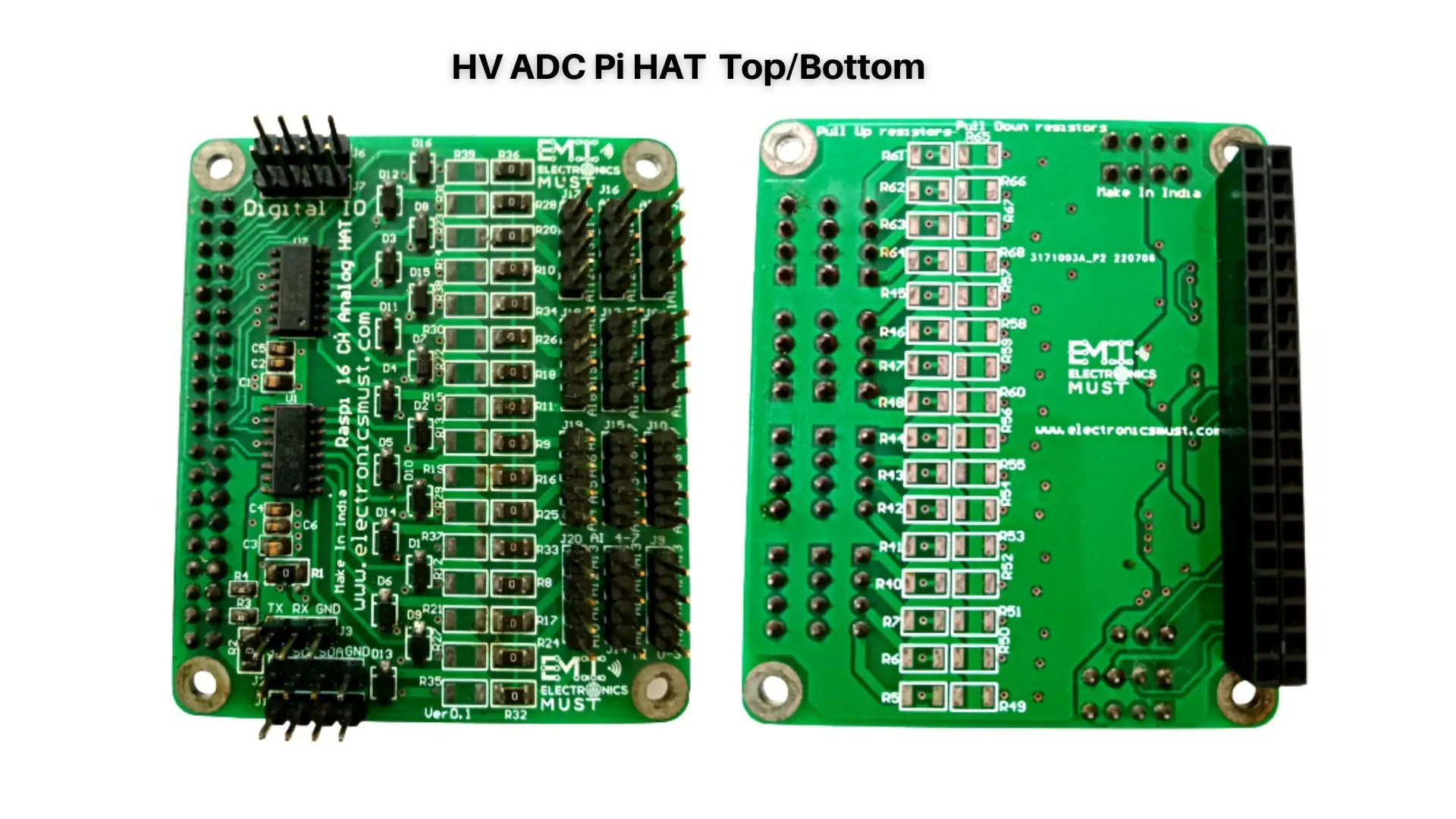 High Voltage ADC Raspberry Pi HAT PCB Must Innovations