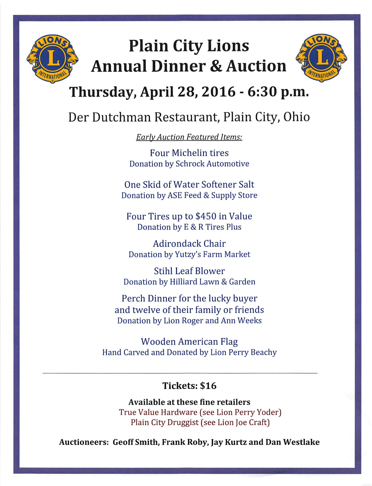 Annual Auction and Dinner