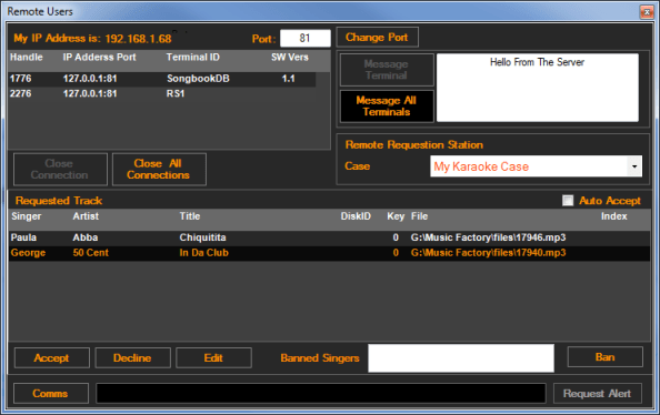 Karaoki Remote Users.