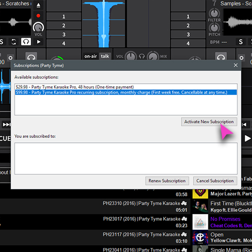 Karaoke Subscription Starting A 7Day Free Trial Of Party Tyme