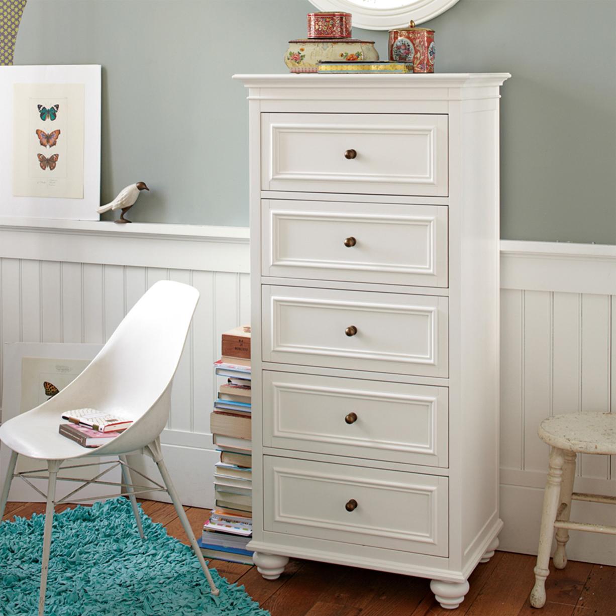 Dressers or storage drawers can help you keep your things organized, easy to find and easy to access. dressers for small places high narrow
