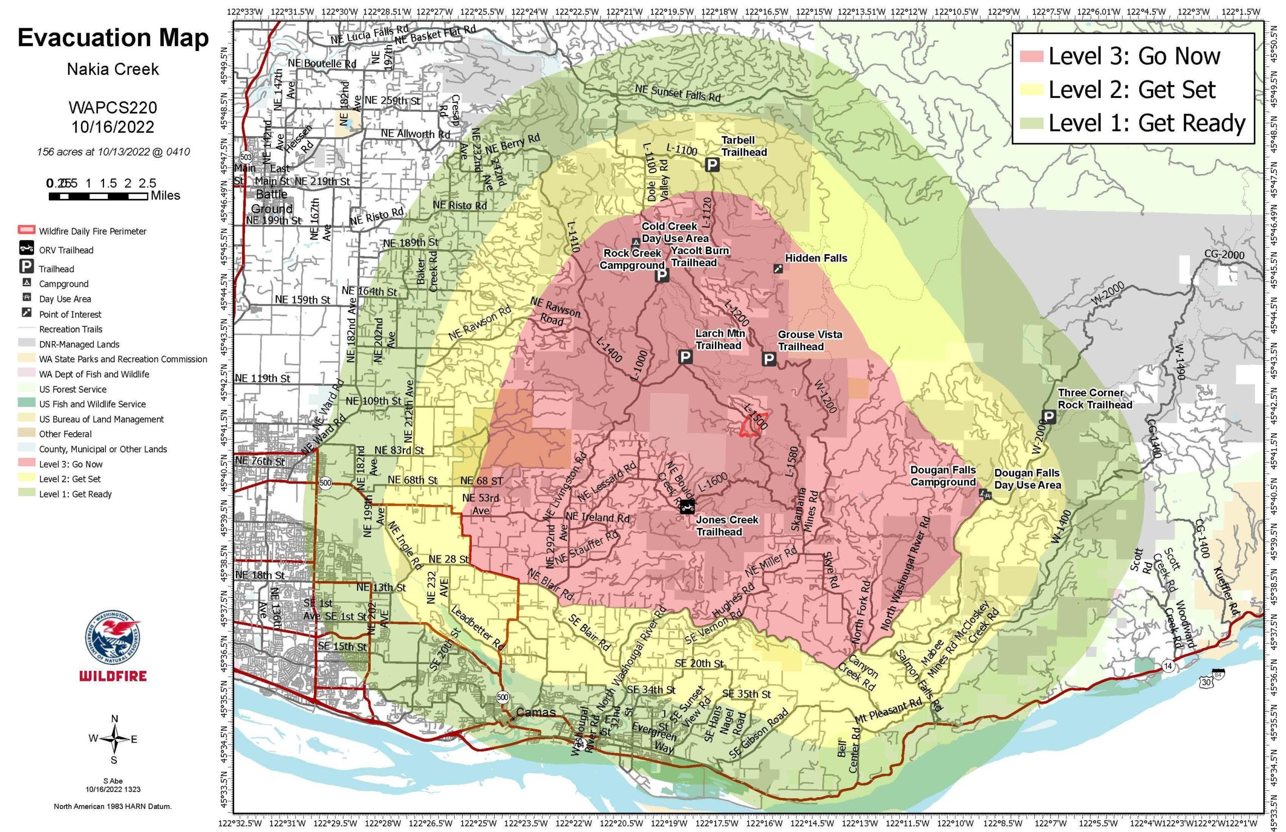 Nakia Creek Fire, Evacuation order has been issued for residents around