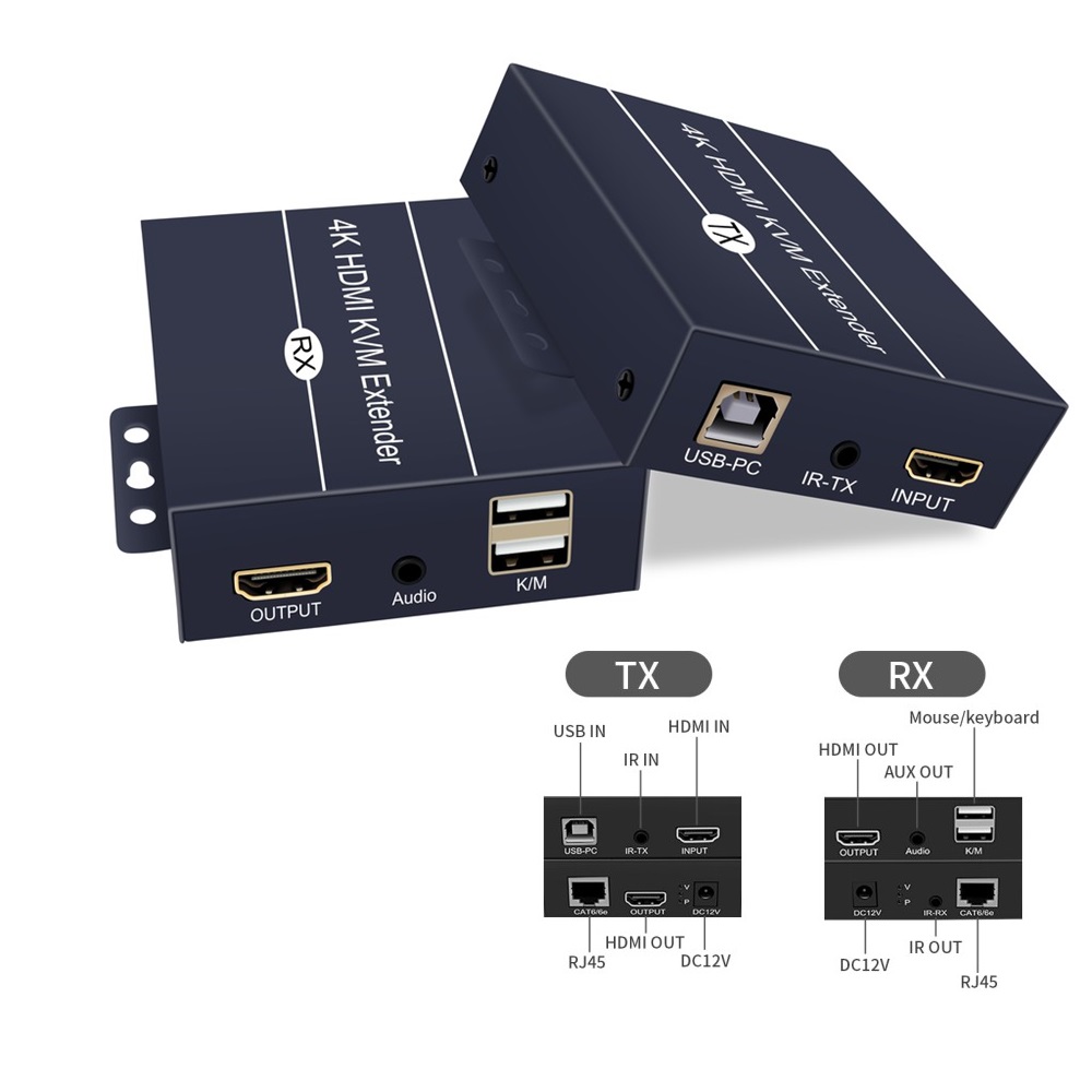 HDMI Extender KVM 4K/FHD Over CAT6 Network Cable 120M PC Kuwait Ultimate IT Solution