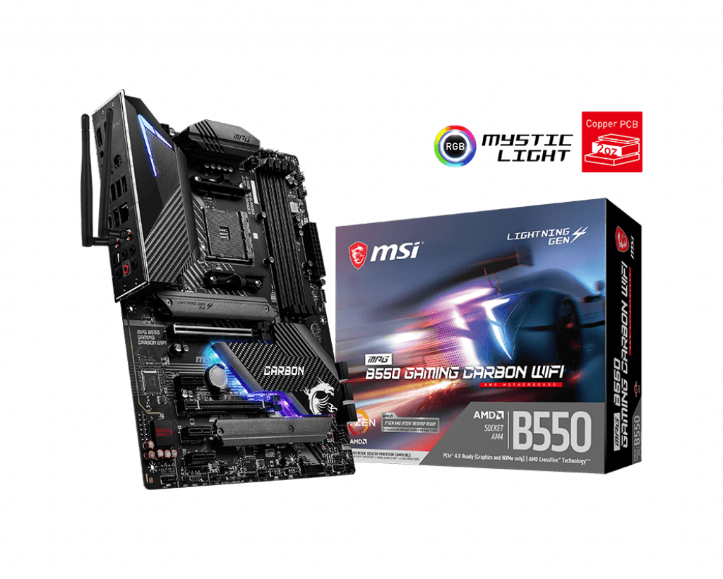 MSI MPG B550 Gaming Carbon WiFi Motherboard, AMD AM4 Socket PC Kuwait