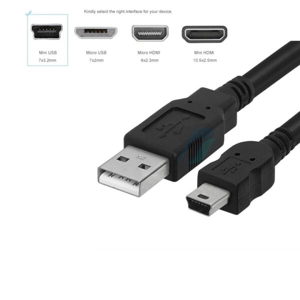 Mini USB Cable 5 Pin Mini USB to USBA Male to Male 1.5m PC