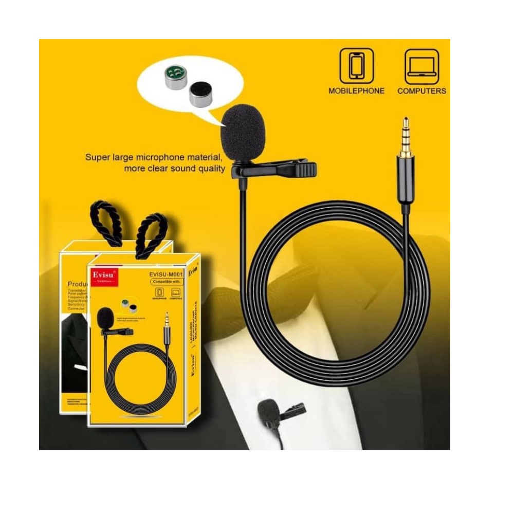 Evisu M001 Wired Mini Microphone Condenser ClipOn 3.5mm PC Kuwait