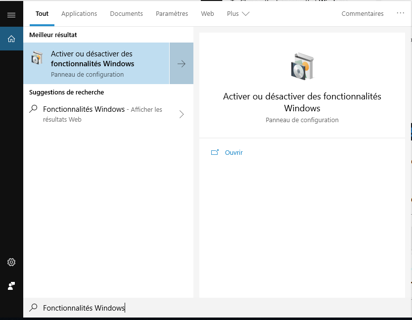 Activer la fonctionnalité Sandbox (Bac à sable Windows) sur la mise à