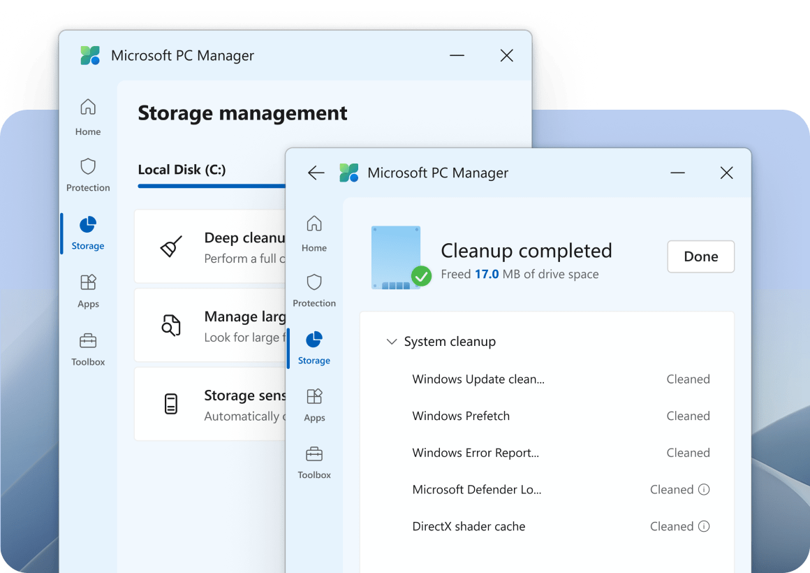 Antivirus, Cleanup PC, protection for your computer Microsoft PC Manager