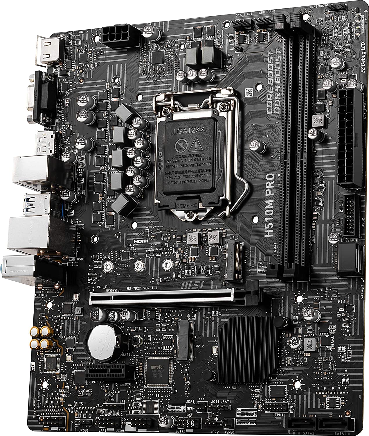 TARJETA MADRE MSI H510MPRO, INTEL CORE 10 GEN, LGA 1200 SOCK, DDR4