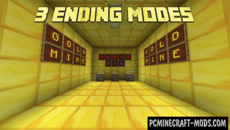 DeathRun Gold Mine Minigame Map For Minecraft 1.16, 1.15.2 PC Java Mods